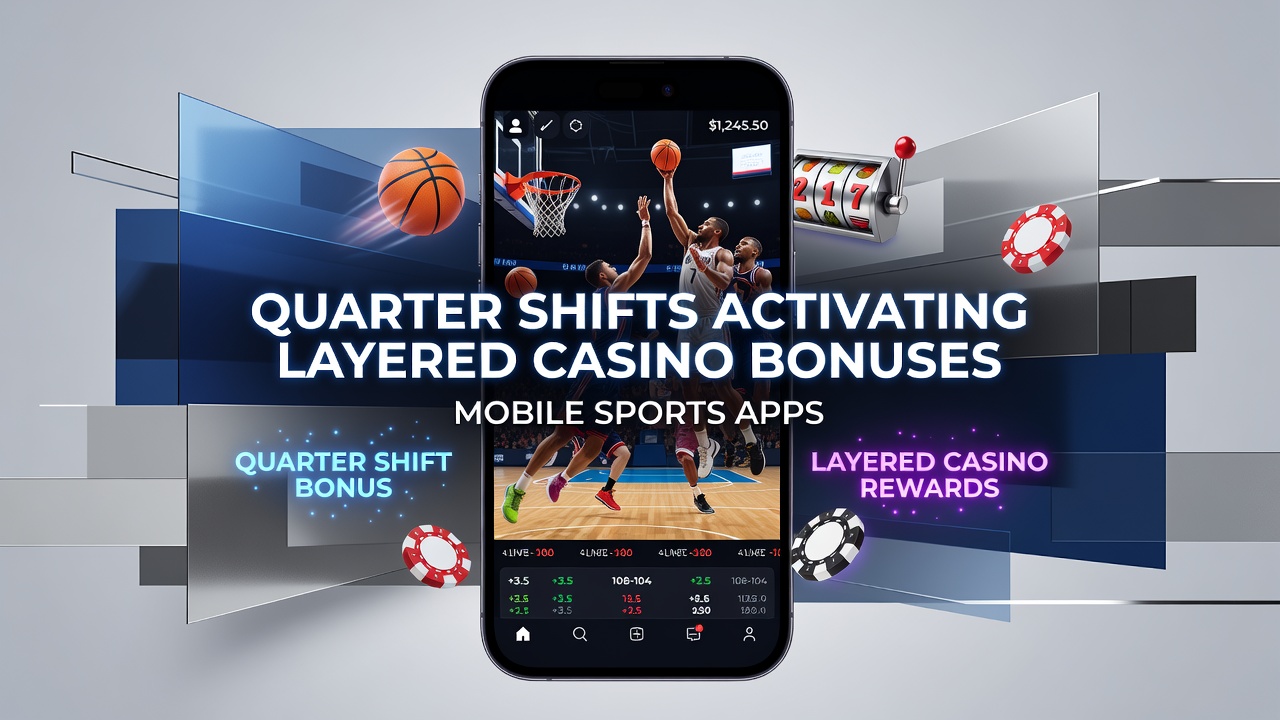 Basketball-Viertelwechsel mit aktivierten Bonus-Layern in einer mobilen Sport-App