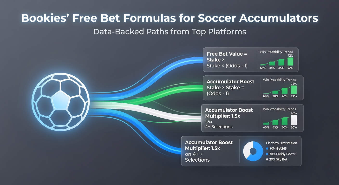 Grafik mit Formeln und Daten zu Gratiswetten für Fußball-Akkumulatoren auf führenden Plattformen