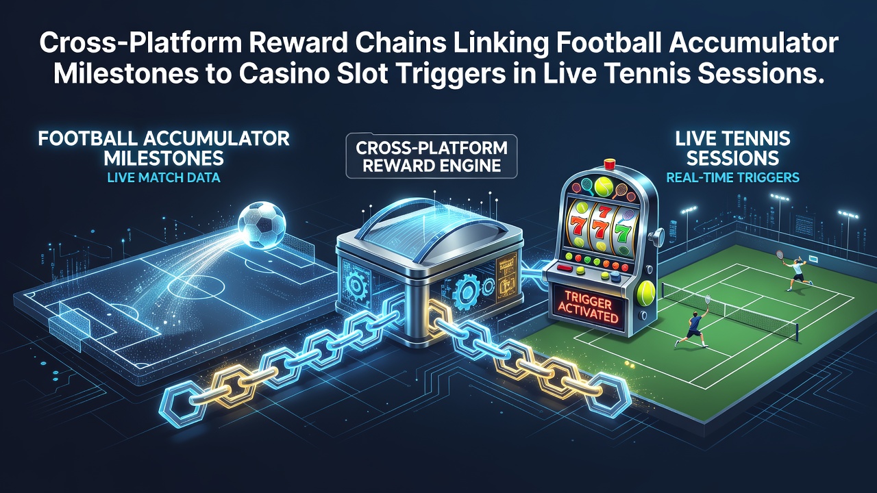 Darstellung plattformübergreifender Belohnungsketten zwischen Fußball-Akkumulatoren und Casino-Slots während Tennis-Live-Sessions