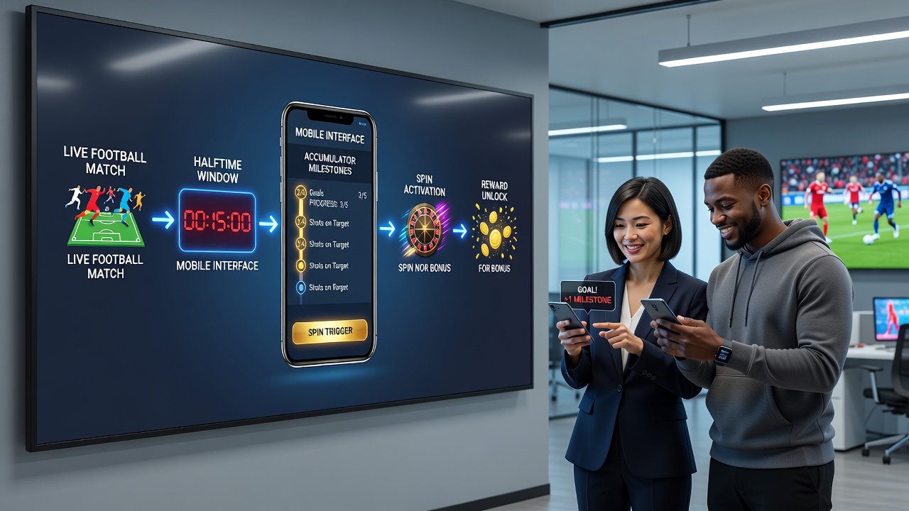 Tennis set change interface in mobile betting app with accumulator milestone and casino spin activation