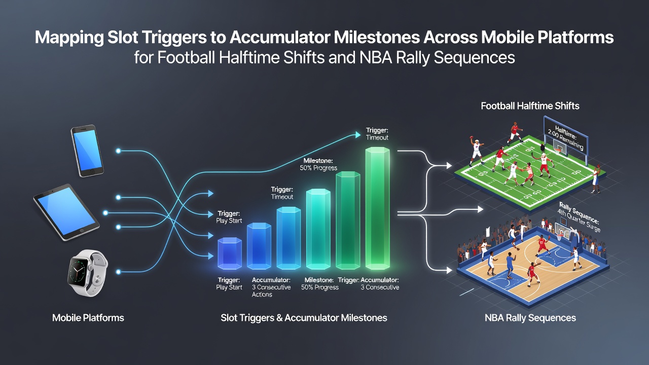 Mobile App-Schnittstelle zeigt Slot-Trigger und Akkumulator-Meilensteine für Fußball und NBA
