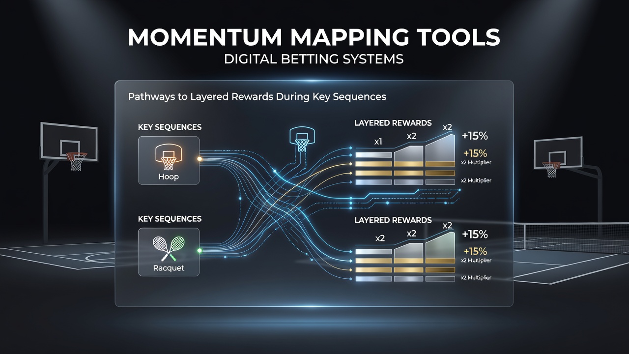 Momentum-Mapping-Tools visualisieren Echtzeit-Datenströme in Wett-Apps für Basketball und Tennis