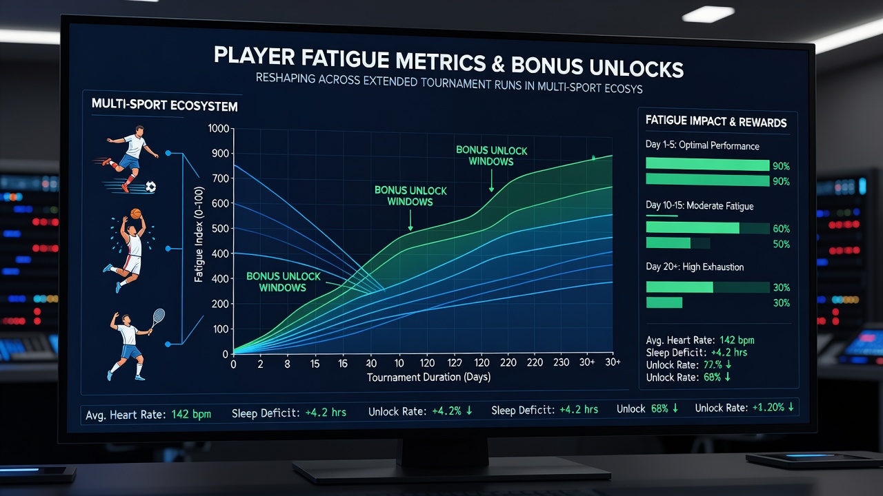 Grafik zu Ermüdungskurven und Bonussequenzen in multisportlichen Wett-Apps