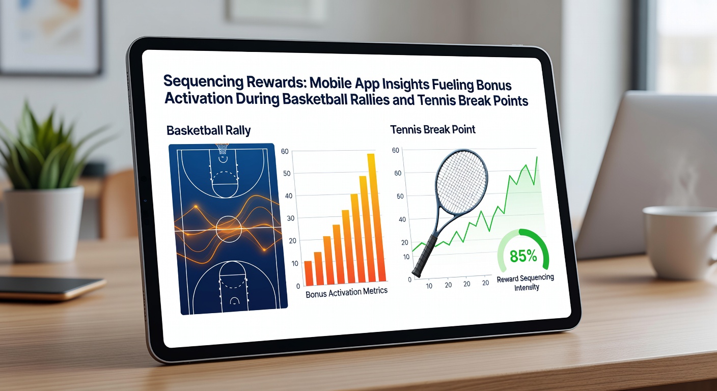 Mobile App Oberfläche zeigt Bonus-Aktivierung während einer Basketball Rallye mit Echtzeit-Datenströmen