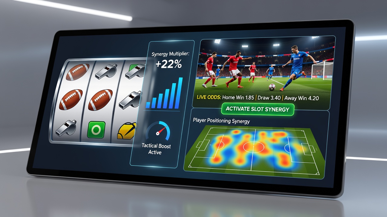 Mobile Ansicht mit synchronisierten Slot-Bonus-Runden und Fußball-Live-Wetten während eines Spiels
